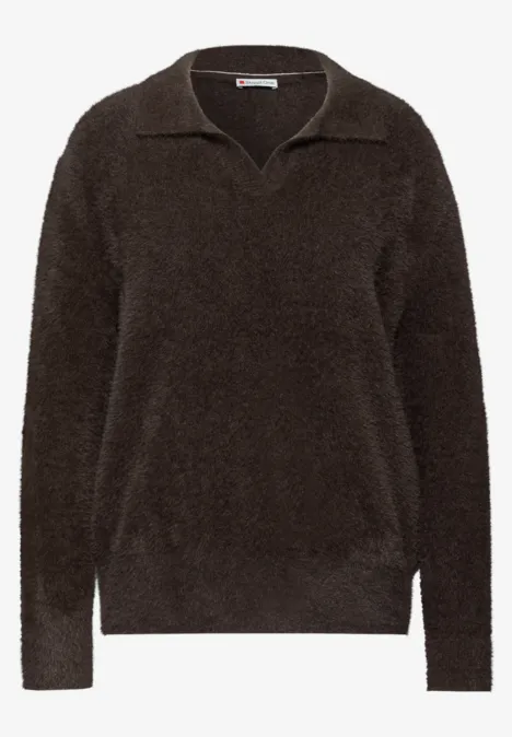 Federgarn Pullover deep roast brown