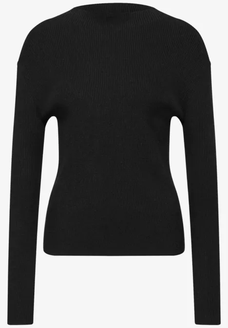 Pullover in Rippstruktur Black