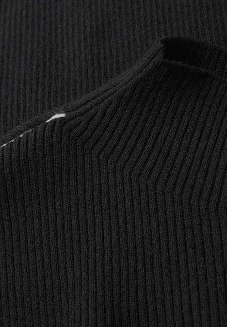 Pullover in Rippstruktur Black