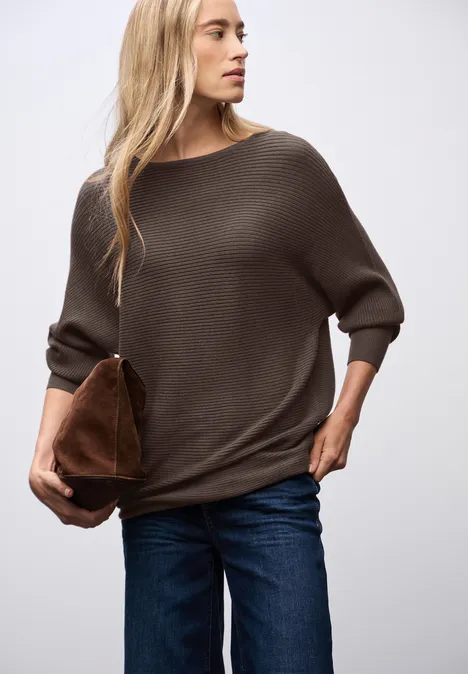 Dolman trui dark nomad brown mel.