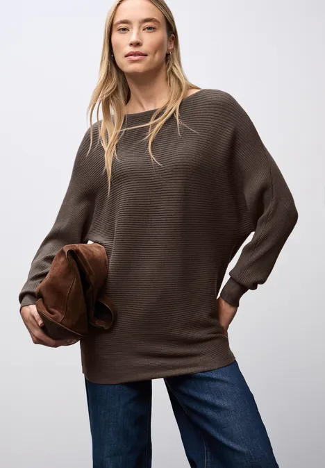 Dolman trui dark nomad brown mel.