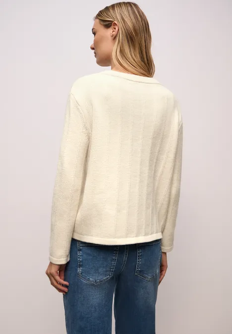 Trui met structuur soft beige Trui met structuur soft beige