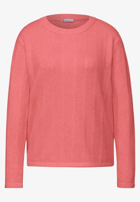 Strukturpullover striking coral mel. Strukturpullover striking coral mel.