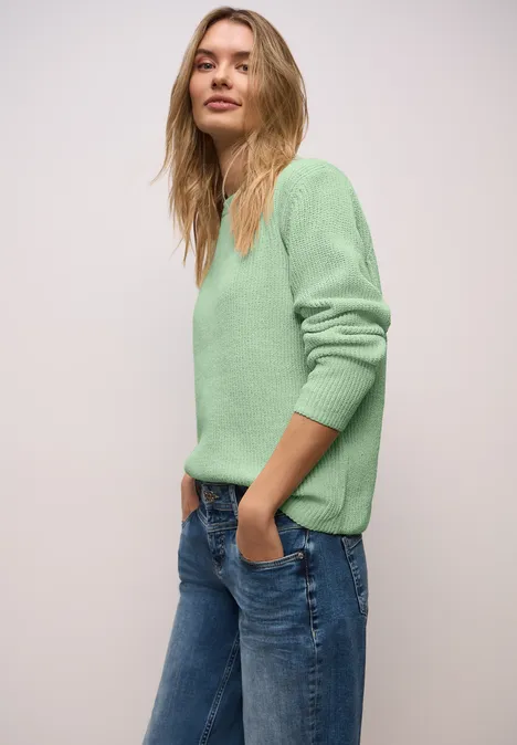 Chenille Pullover pale mint green