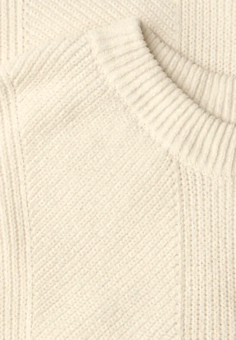 Ärmelloser Chenille Pullover soft beige