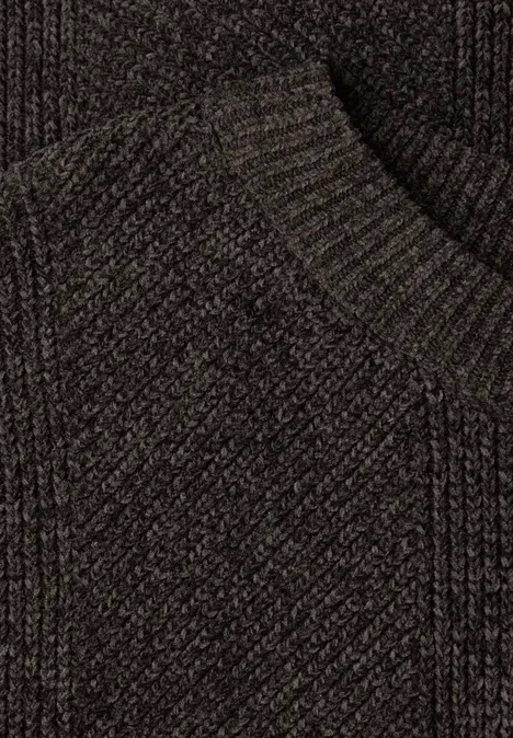 Ärmelloser Chenille Pullover darkest brown