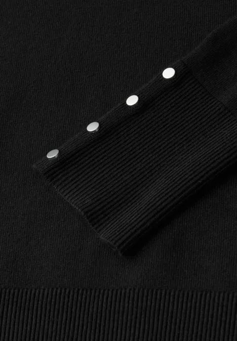 Pullover mit Knopfdetail Black