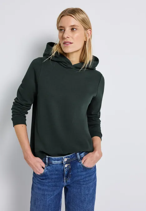 Sweatshirt mit Kapuze evernight green