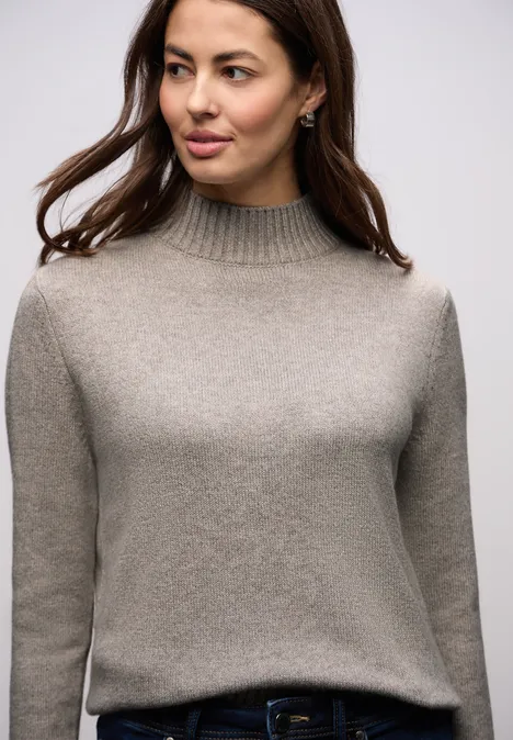 Pullover mit Tape-Details muted mocha mel.