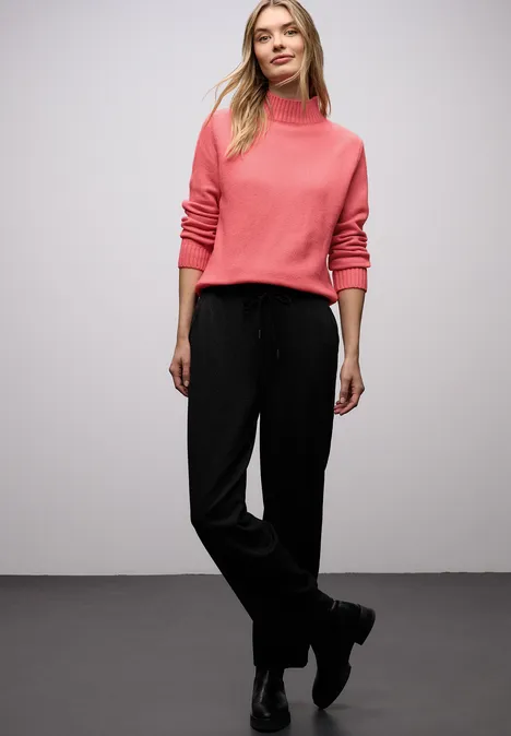 Pullover mit Tape-Details striking coral mel.