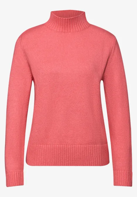 Pullover mit Tape-Details striking coral mel.