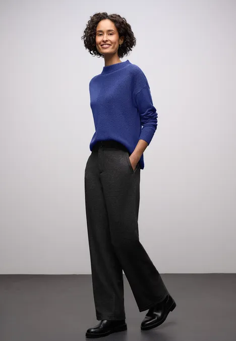 Trui met structuurmix amparo blue mel.