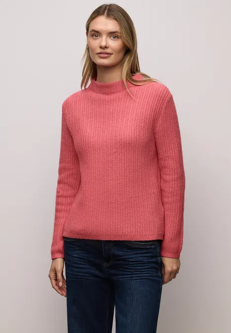 Strukturpullover striking coral mel. Strukturpullover striking coral mel.