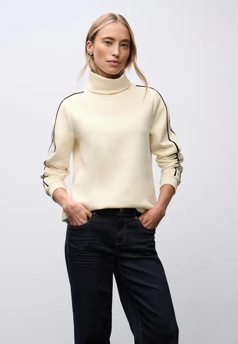 Sweatshirt mit Stehkragen soft beige