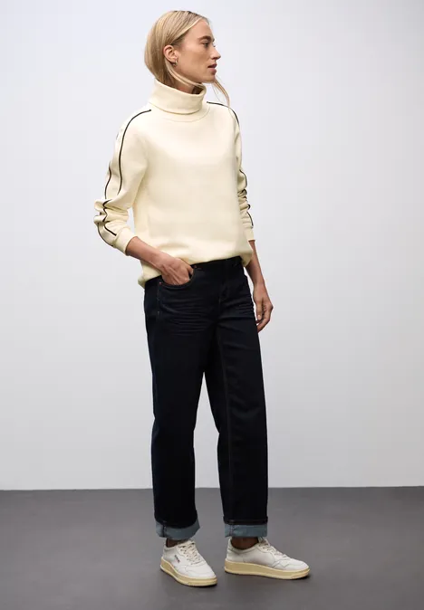 Sweatshirt mit Stehkragen soft beige