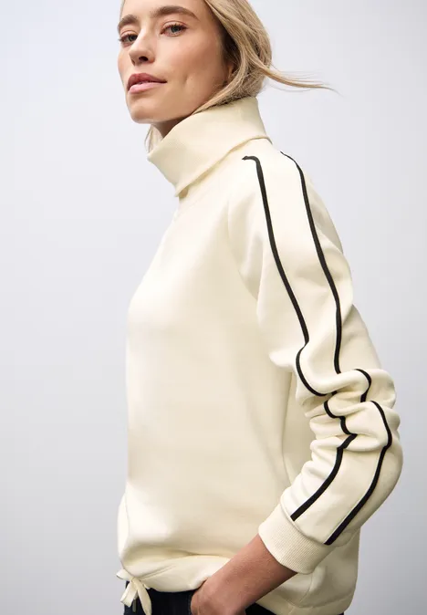 Sweatshirt mit Stehkragen soft beige