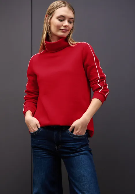 Sweatshirt mit Stehkragen racing red