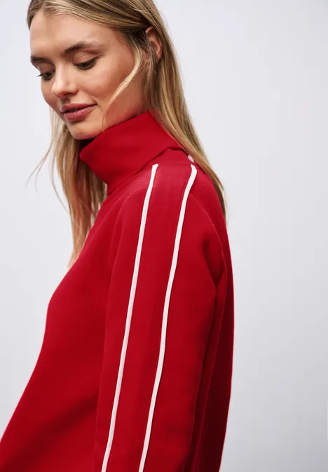 Sweatshirt mit Stehkragen racing red