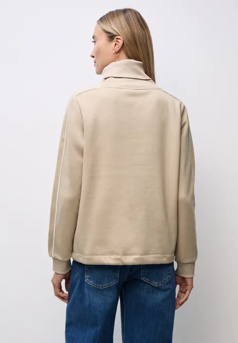 Sweatshirt mit Stehkragen sanded beige