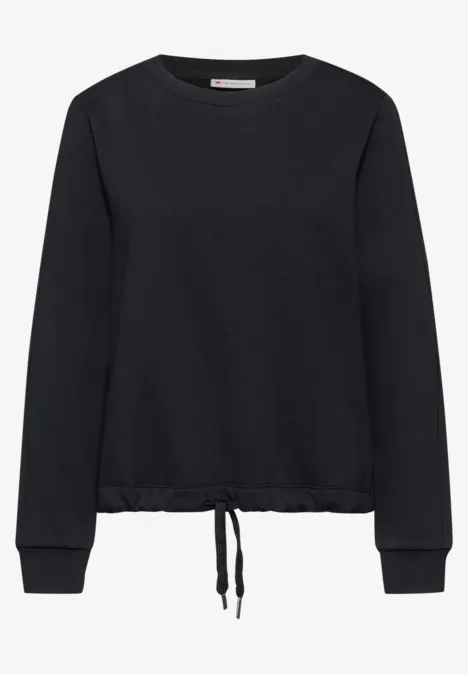 Sweatshirt mit Rippdetail Black