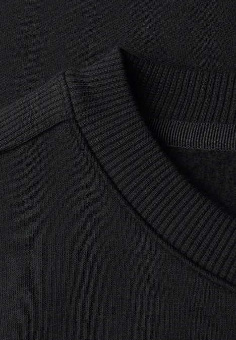 Sweatshirt mit Rippdetail Black