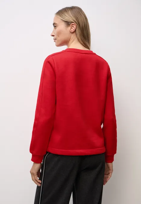 Sweatshirt mit Rippdetail racing red