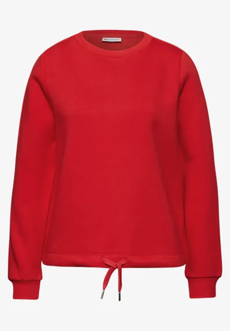 Sweatshirt mit Rippdetail racing red