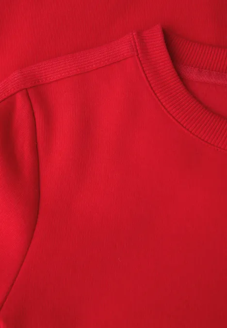 Sweatshirt mit Rippdetail racing red