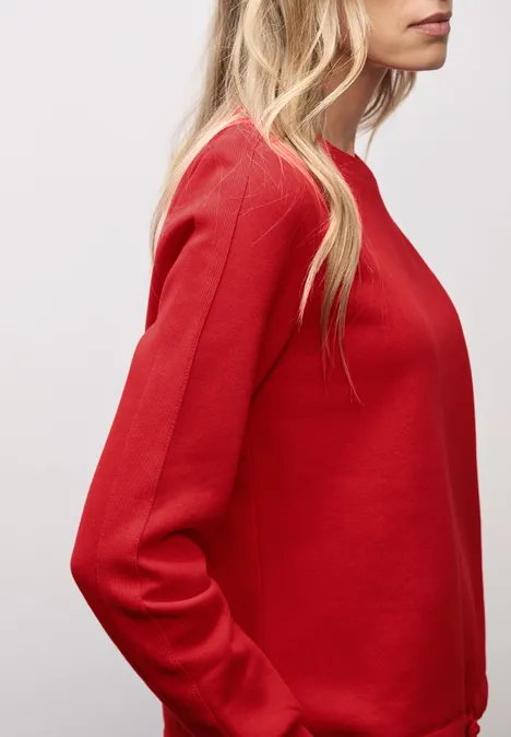 Sweatshirt mit Rippdetail racing red