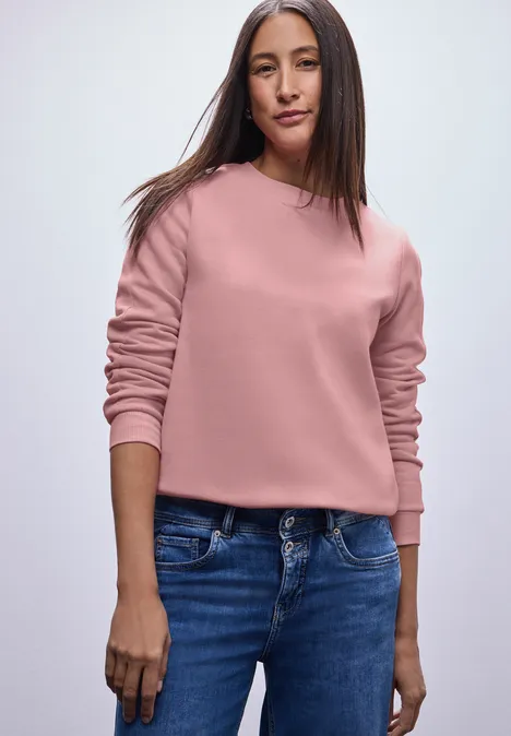 Sweater met geribd detail powder pink