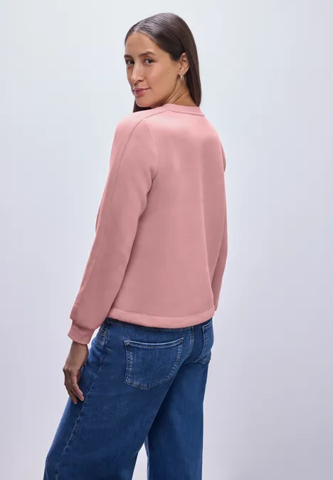 Sweater met geribd detail powder pink