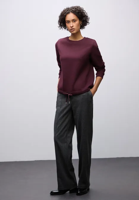 Sweater met geribd detail noble red