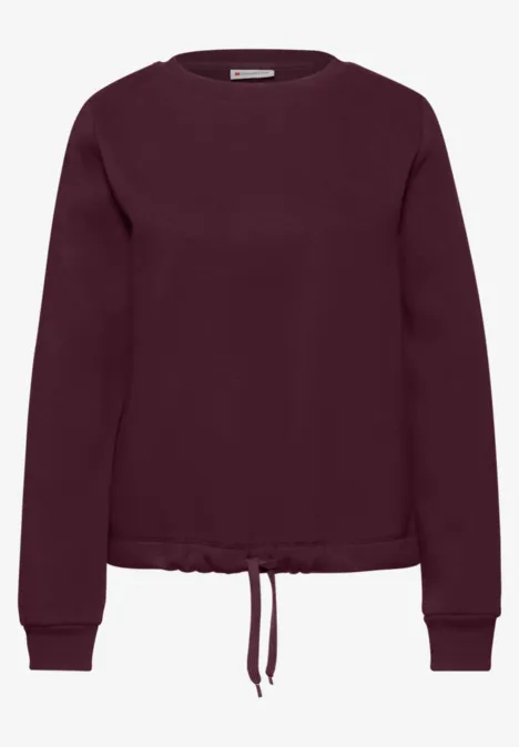 Sweater met geribd detail noble red
