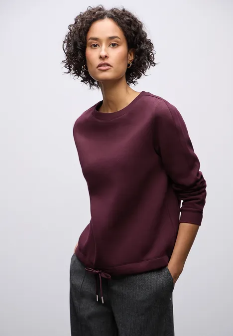 Sweater met geribd detail noble red
