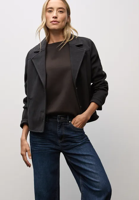 Sweatshirt mit Rippdetail darkest brown
