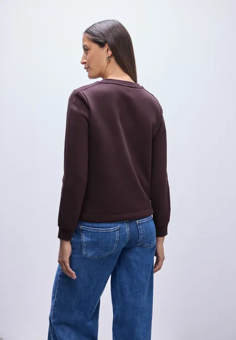 Sweater met geribd detail Jazz Berry