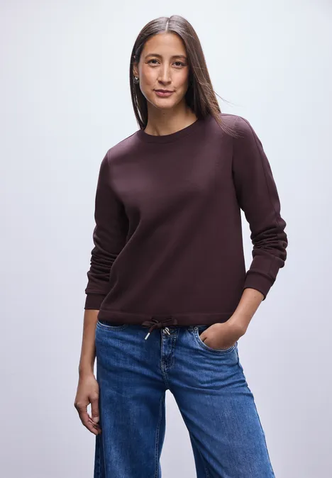 Sweater met geribd detail Jazz Berry