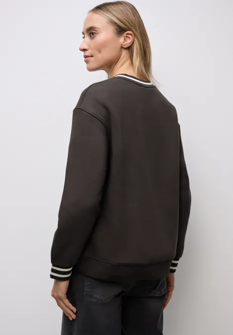 Loose Fit Print Sweatshirt darkest brown