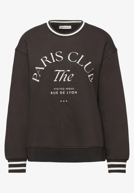 Loose Fit Print Sweatshirt darkest brown