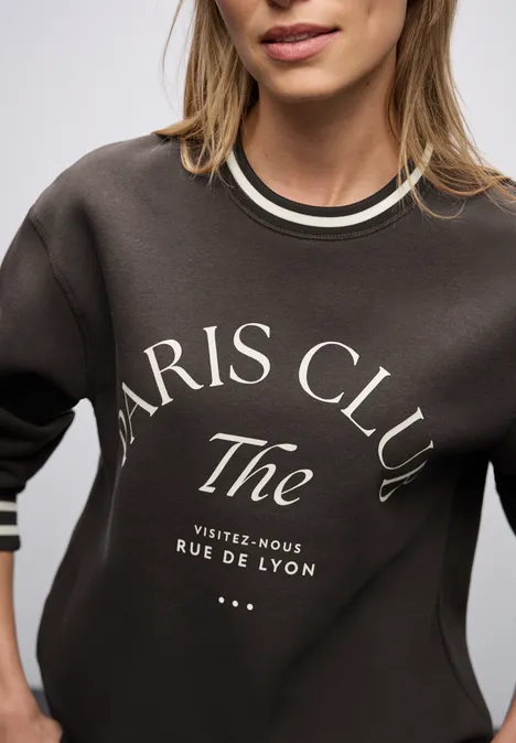 Loose Fit Print Sweatshirt darkest brown