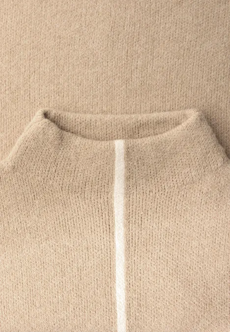 Pullover mit Kontrastdetails sanded beige mel.