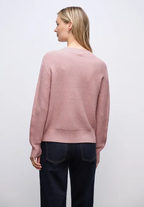 Trui met structuur powder pink mel.