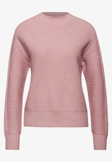 Trui met structuur powder pink mel.