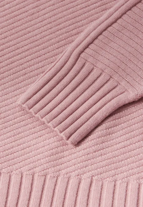 Trui met structuur powder pink mel.