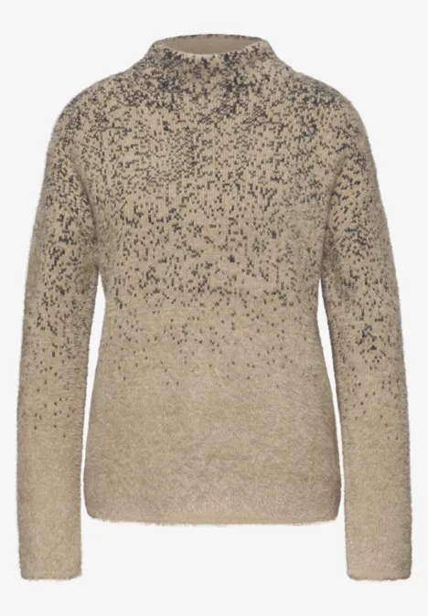 Federgarn Jacquard Pullover sanded beige