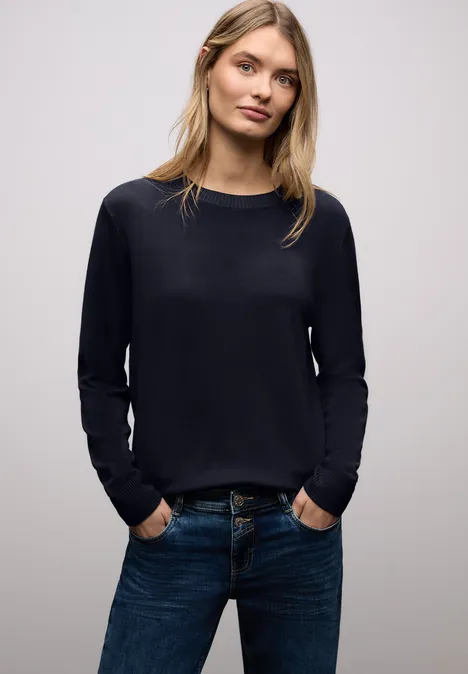 Basic Pullover deep blue Basic Pullover deep blue