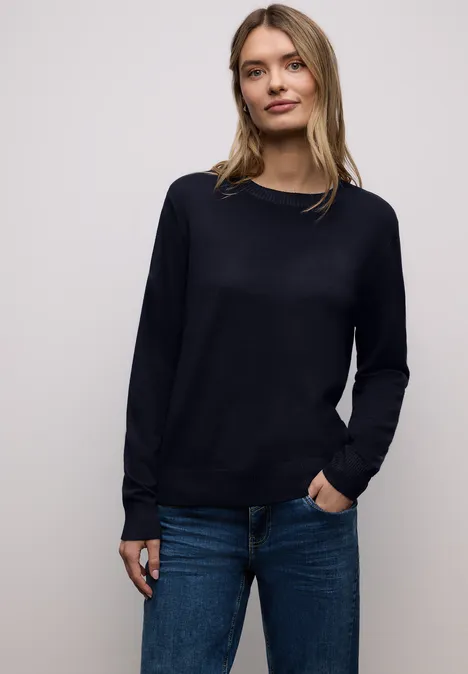 Basic Pullover deep blue Basic Pullover deep blue