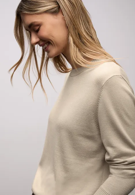 Basic Pullover cotton beige Basic Pullover cotton beige