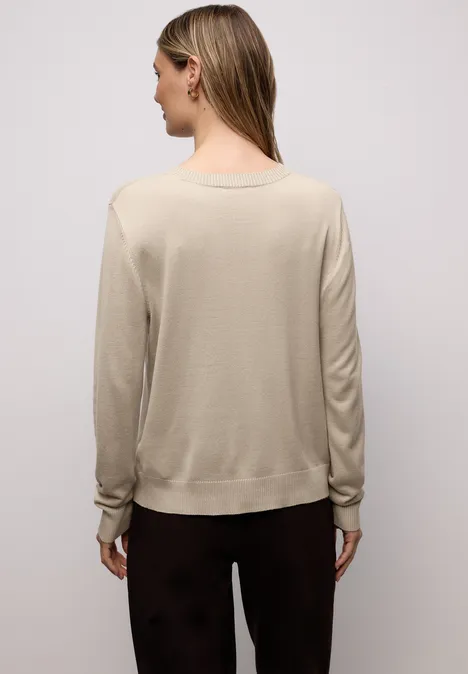Basic Pullover cotton beige Basic Pullover cotton beige