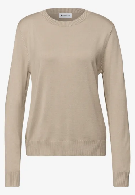 Basic Pullover cotton beige Basic Pullover cotton beige